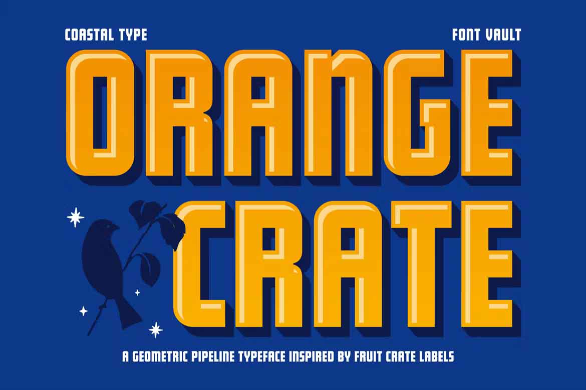 Beispiel einer Orange Crate-Schriftart